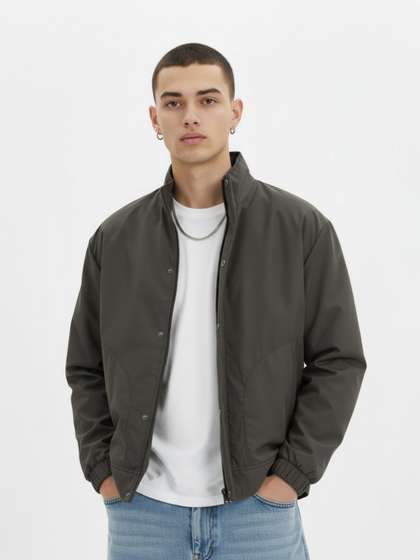 glitchez Mock
                          Collar Tailored Jacket
