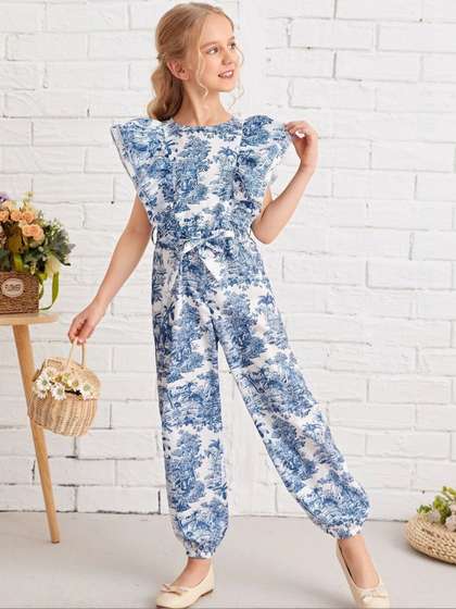 BAESD Floral Print
                    Flutter Sleeve Fit & Flare Midi Dress