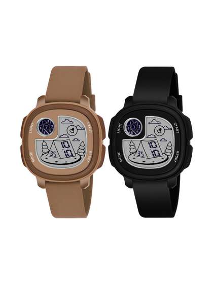 KIDSUN Unisex Kids
                    Patterned Dial & Straps Analogue and Digital
                    Multi Function Watch 8011_COMBO_BROWN_BLACK