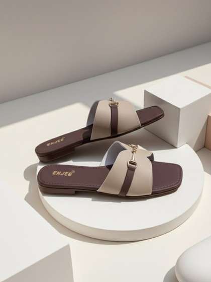 Enjee Women Open Toe
                        Flats with Bows