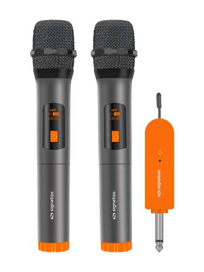 SIGNATIZE Dual
                        Wireless Microphone Set With 4 Magic Voice
                        Effects