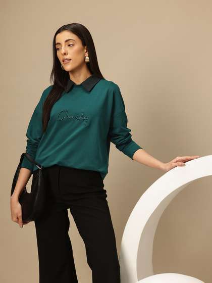 Shirt Collar Sweatshirt