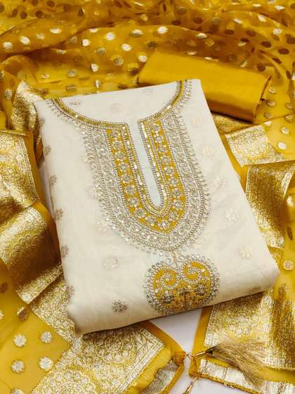 KALINI Embroidered
                        Unstitched Dress Material