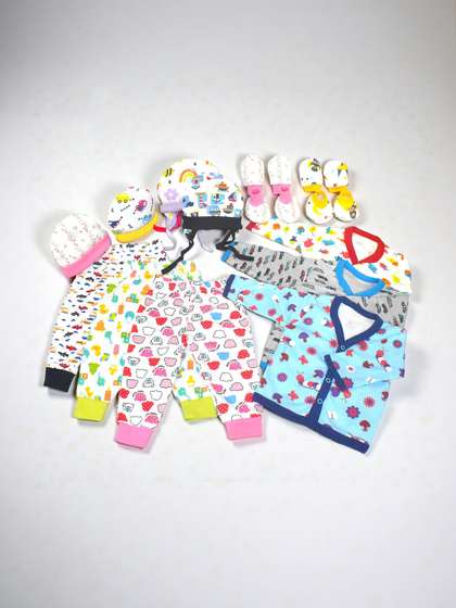 VParents Infants 10-Pcs
                    Printed Baby Apparel Gift Set