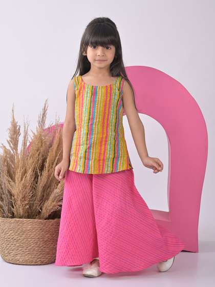 Sangria Girls Printed
                      Kurta with Palazzos Set