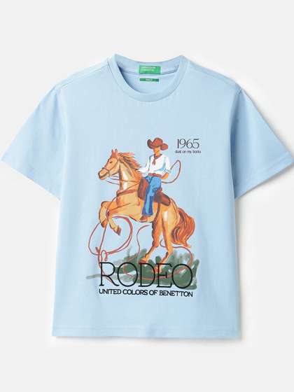 United Colors of
                    Benetton Oversized Relaxed Fit Round Neck Graphic
                    Print T-Shirt