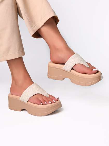 Monrow PU Flatform
                        Round Toe Heels