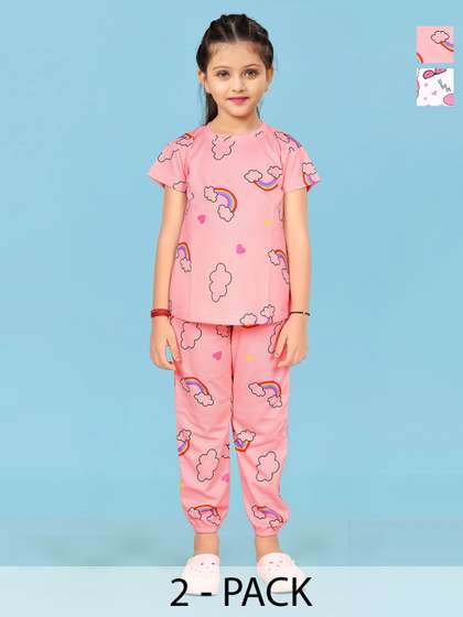 LITBABY Girls Printed
                    Short Sleeves Nightdress