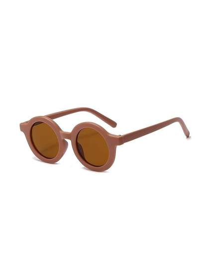 RICH CLUB Unisex Kids
                    Brown Lens & Brown Round Sunglasses with
