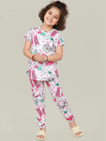 LITBABY Girls Printed
                    Short Sleeves Nightdress