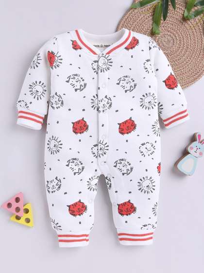 YK X Tinyo Infant Girls
                    Printed Round Neck Romper