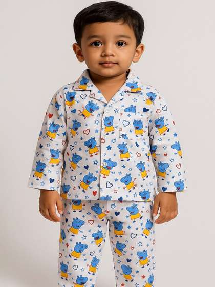 SAHU TRENDZ Boys
                      Printed Nightdress
