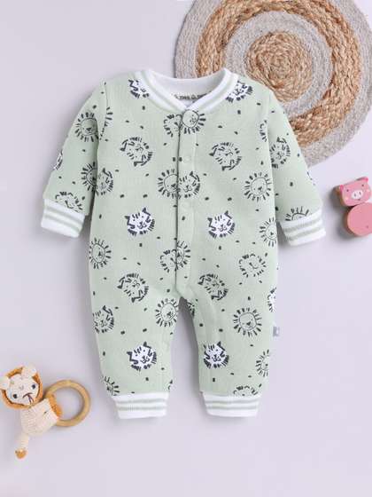 YK X Tinyo Infant Girls
                    Printed Round Neck Romper