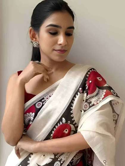 yourwish Ethnic
                        Motifs Linen Blend Saree