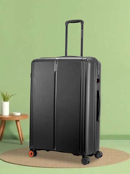 Nasher Miles The
                        Line Polypropylene Large Black Trolley Bag - 28
                        inch (75cm)