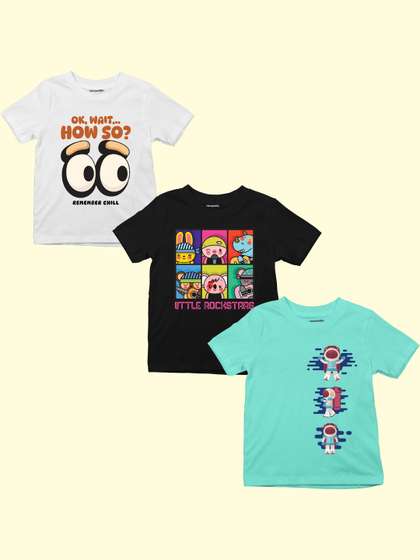 Perkymoon Unisex Kids
                    Cotton Tshirts