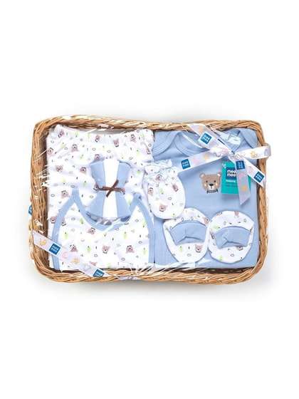 MeeMee Infants Set Of 8
                    Printed Pure Cotton Baby Apparel Gift Set