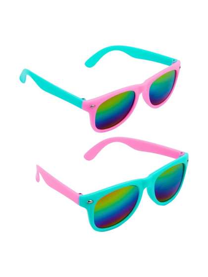 NESKA MODA Unisex Kids
                    Black Lens & Blue Wayfarer Sunglasses with