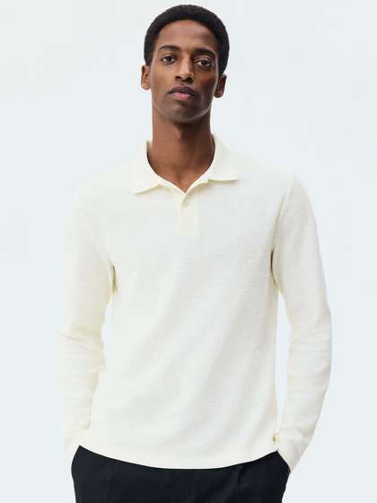 H&M Slim Fit
                        Long-Sleeve Polo Shirt