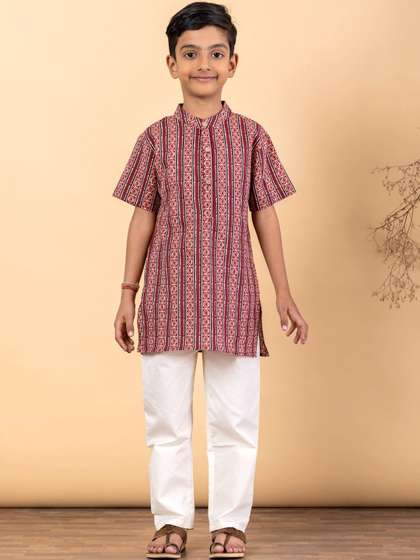 Readiprint Boys Ethnic
                      Motifs Printed Regular Pure Cotton Kurta with
                      Pyjamas