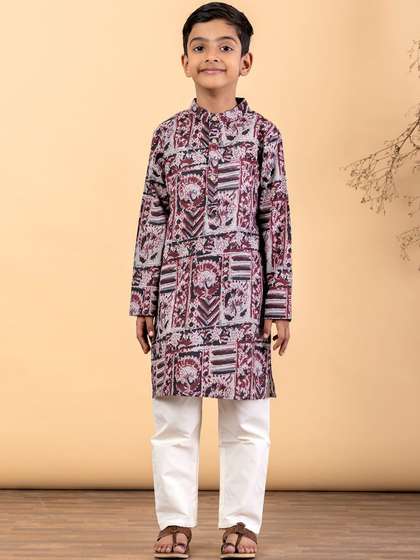 Readiprint Boys Ethnic
                    Motifs Printed Regular Pure Cotton Kurta with
                    Pyjamas
