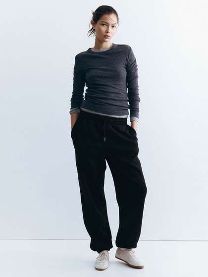 H&M Women Black
                        Cotton-Blend Sweatpants