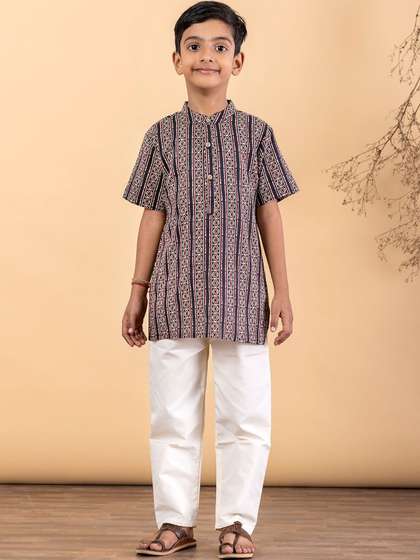 Readiprint Boys Ethnic
                    Motifs Printed Regular Pure Cotton Kurta with
                    Trousers