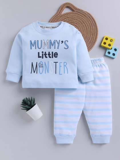 YK X Tinyo Infant Boys
                    Typography Printed Clothing Set