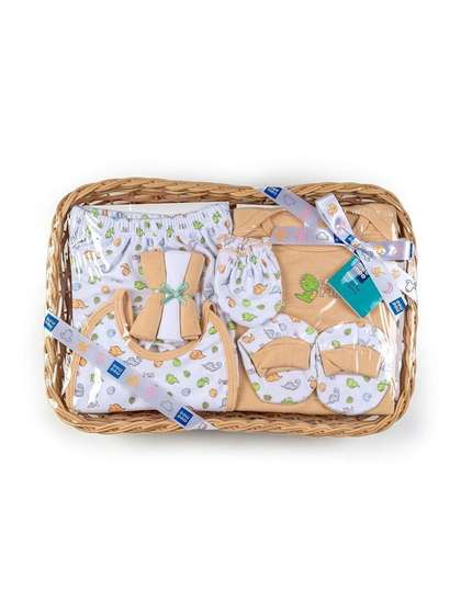 MeeMee Infants Set Of 8
                    Printed Pure Cotton Baby Apparel Gift Set