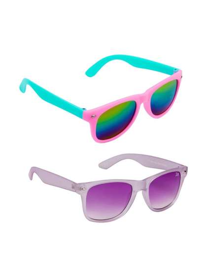 NESKA MODA Unisex Kids
                    Black Lens & Pink Rectangle Sunglasses with