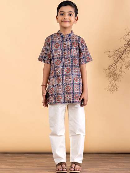 Readiprint Boys Ethnic
                    Motifs Printed Regular Pure Cotton Kurta with
                    Pyjamas