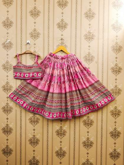 Kids Girls Printed
                    Flared Lehenga Choli