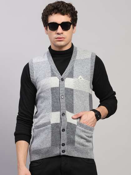 Monte Carlo Men
                        Checked Woollen Sweater Vest