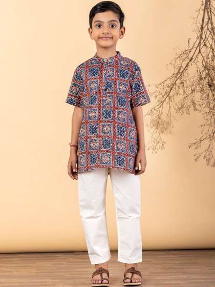 Readiprint Boys Ethnic
                      Motifs Printed Regular Pure Cotton Kurta with
                      Pyjamas