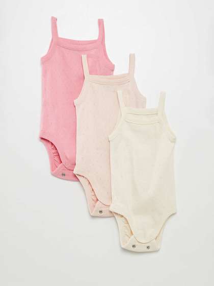 KIABI Infants Pack of 3
                    Square Neck Bodysuits
