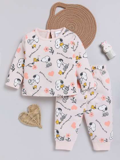 YK X Tinyo Infant
                        Girls Peanuts Printed Clothing Set