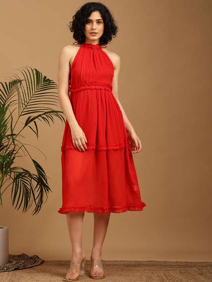 Price History of Rare Twist-Front Tiered Dress with Cut-Out from Ajio  2191_5718371
