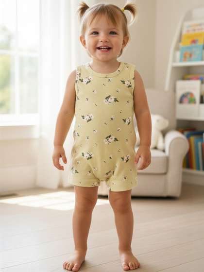Moda Rapido Girls Cotton
                    Rompers