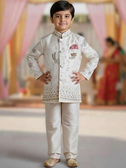 SUPER ART CREATION
                        Boys Mandarin Collar Sherwani