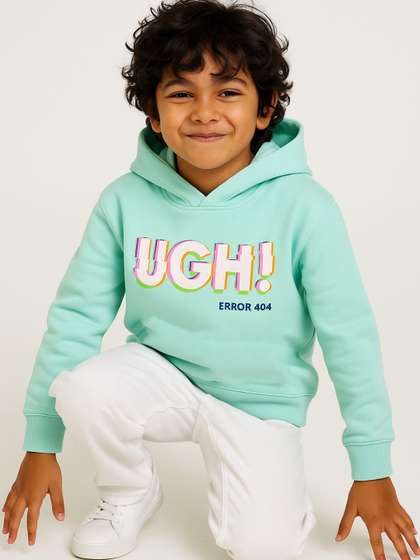 TALES & STORIES Boys
                    Typography Printed Hooded Pullover