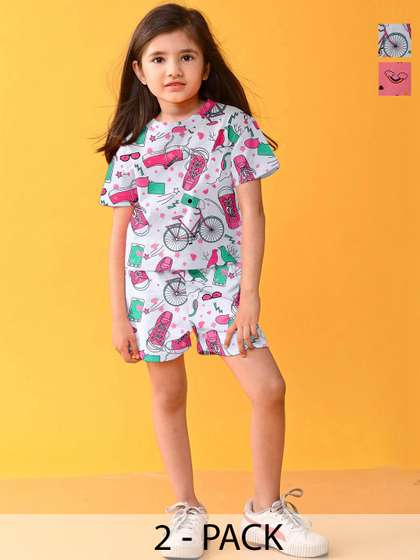 LITBABY Girls Printed
                    Short Sleeves Nightdress