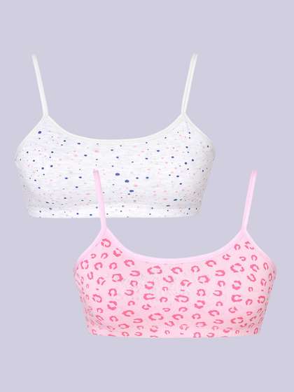Sillysally Girls Pack
                      Of 2 Abstract Printed Beginners Sports Bra With
                      All Day Comfort