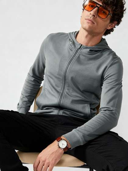 DAMENSCH Men Long
                        Sleeves Next Full Zip Hooded Sweatshirt