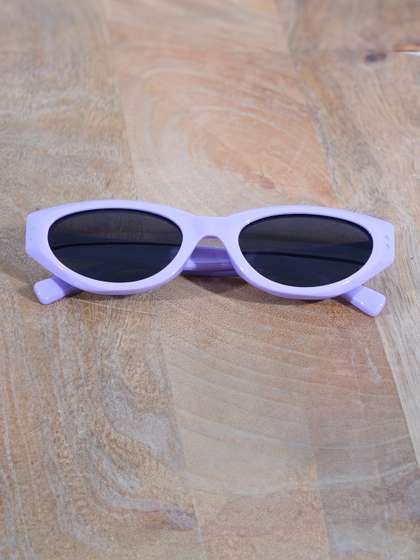 DukieKooky Unisex Kids
                    Black Lens & Purple Oval Sunglasses with