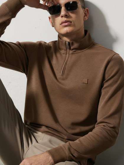 DAMENSCH Men Mock
                        Collar Pullover Sweatshirt