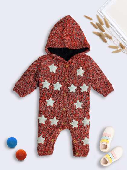 Yellow Apple Kids Unisex
                    Printed Woolen Romper