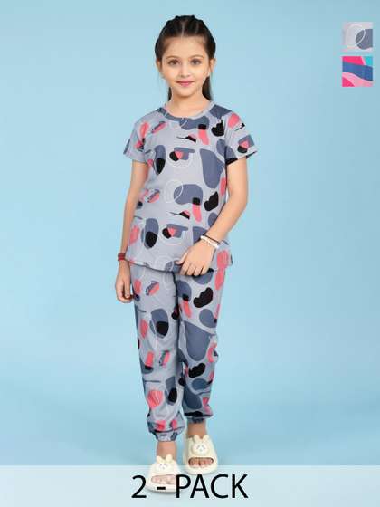 LITBABY Girls Printed
                      Short Sleeves Nightdress