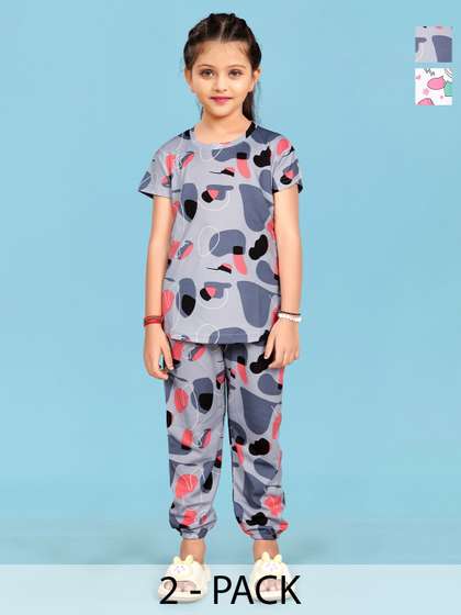 LITBABY Girls Printed
                      Short Sleeves Nightdress