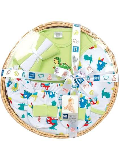 MeeMee Infants Set Of 8
                    Printed Pure Cotton Baby Apparel Gift Set
