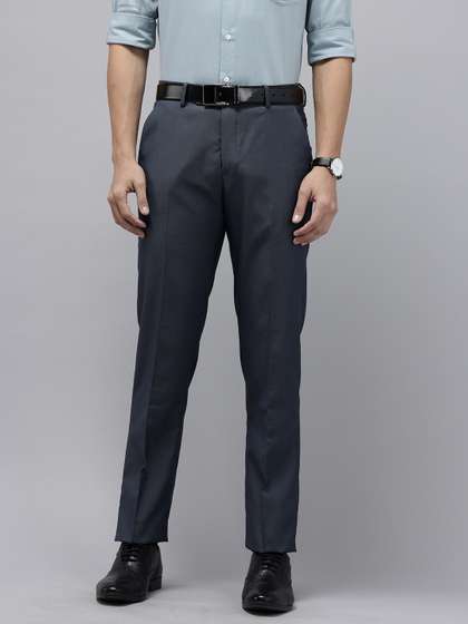 Arrow Men Tapered
                          Fit Self Design Textured Formal Trousers